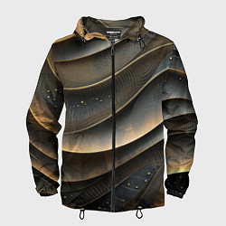 Ветровка с капюшоном мужская Лакшери текстура с узорами, цвет: 3D-черный