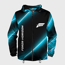Ветровка с капюшоном мужская Forza Horizon неоновые лампы, цвет: 3D-черный