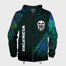 Ветровка с капюшоном мужская Valencia glitch blue, цвет: 3D-черный