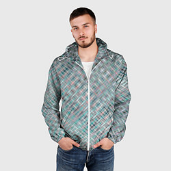 Ветровка с капюшоном мужская Светлый серо-голубой текстурированный, цвет: 3D-белый — фото 2