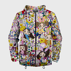 Ветровка с капюшоном мужская Right now NewJeans and Takashi Murakami, цвет: 3D-черный