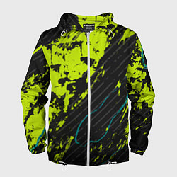 Ветровка с капюшоном мужская Абстрактный узор с концепцией, цвет: 3D-белый