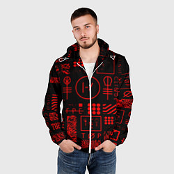 Ветровка с капюшоном мужская Twenty one pilots pattern rock, цвет: 3D-белый — фото 2