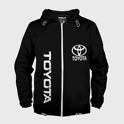 Ветровка с капюшоном мужская Toyota logo white steel, цвет: 3D-белый