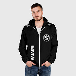 Ветровка с капюшоном мужская BMW logo white auto, цвет: 3D-белый — фото 2