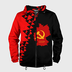 Ветровка с капюшоном мужская СССР геометрия прошлого, цвет: 3D-черный