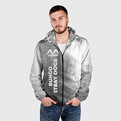 Ветровка с капюшоном мужская Bungo Stray Dogs - grey gradient по-вертикали, цвет: 3D-черный — фото 2