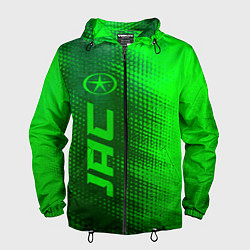 Ветровка с капюшоном мужская JAC - green gradient по-вертикали, цвет: 3D-черный