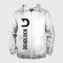 Ветровка с капюшоном мужская Deadlock glitch на светлом фоне по-вертикали, цвет: 3D-белый