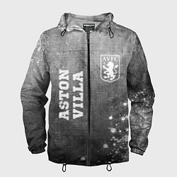 Ветровка с капюшоном мужская Aston Villa - grey gradient вертикально, цвет: 3D-черный