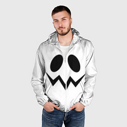 Ветровка с капюшоном мужская Злой призрак верх, цвет: 3D-белый — фото 2