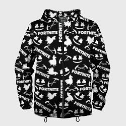 Ветровка с капюшоном мужская Fortnite black pattern, цвет: 3D-черный