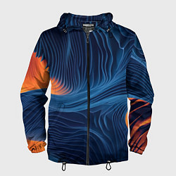 Ветровка с капюшоном мужская Абстрактная иллюзия, цвет: 3D-черный