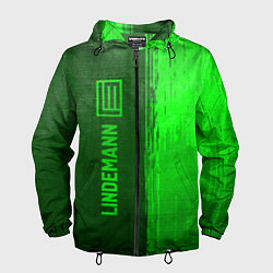 Ветровка с капюшоном мужская Lindemann - green gradient по-вертикали, цвет: 3D-черный