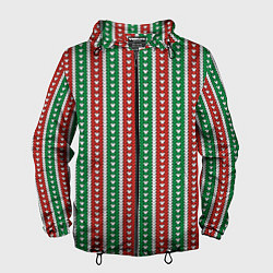 Ветровка с капюшоном мужская Knitted pattern, цвет: 3D-черный