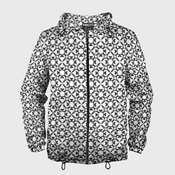 Ветровка с капюшоном мужская Удачный клевер, цвет: 3D-черный