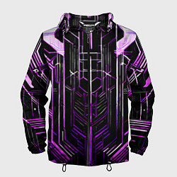 Мужская ветровка Purple lines on a black background
