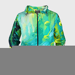 Мужская ветровка Зелёная кислотная абстракция