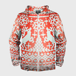 Ветровка с капюшоном мужская Новогодняя шкура змеи, цвет: 3D-белый