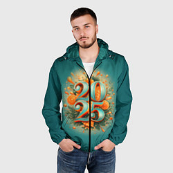 Ветровка с капюшоном мужская Мандариновый 2025, цвет: 3D-черный — фото 2