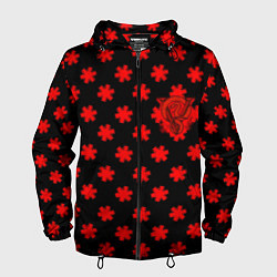 Ветровка с капюшоном мужская Bullet for my valentine pattern, цвет: 3D-черный