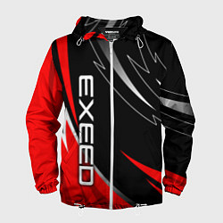 Ветровка с капюшоном мужская Exeed - red uniform, цвет: 3D-белый
