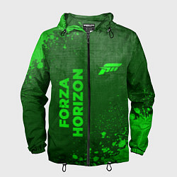 Ветровка с капюшоном мужская Forza Horizon - green gradient вертикально, цвет: 3D-черный
