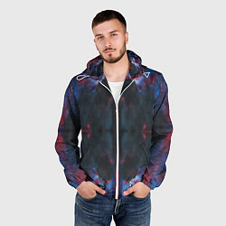 Ветровка с капюшоном мужская Космическая паутина, цвет: 3D-белый — фото 2