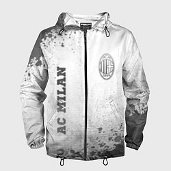 Ветровка с капюшоном мужская AC Milan - white gradient вертикально, цвет: 3D-черный