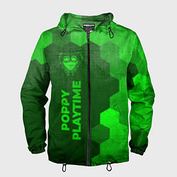 Ветровка с капюшоном мужская Poppy Playtime - green gradient по-вертикали, цвет: 3D-черный