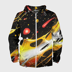 Ветровка с капюшоном мужская Текстура краска, цвет: 3D-белый