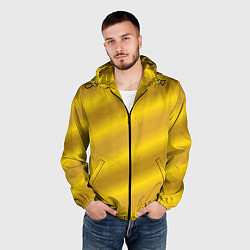 Ветровка с капюшоном мужская Золотой градиент, цвет: 3D-черный — фото 2