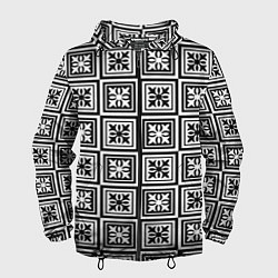 Ветровка с капюшоном мужская Керамический декор, цвет: 3D-черный