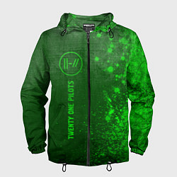 Ветровка с капюшоном мужская Twenty One Pilots - green gradient по-вертикали, цвет: 3D-черный