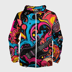 Мужская ветровка Psychedelic abstract guitar