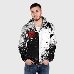 Ветровка с капюшоном мужская Дота 2 - белые брызги, цвет: 3D-черный — фото 2