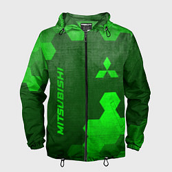 Мужская ветровка Mitsubishi - green gradient вертикально