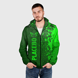 Ветровка с капюшоном мужская Placebo - green gradient по-вертикали, цвет: 3D-черный — фото 2