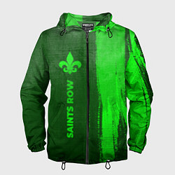 Ветровка с капюшоном мужская Saints Row - green gradient по-вертикали, цвет: 3D-черный