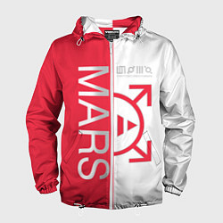 Ветровка с капюшоном мужская 30 Seconds to Mars poster, цвет: 3D-белый