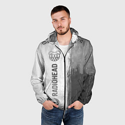Ветровка с капюшоном мужская Radiohead - white gradient по-вертикали, цвет: 3D-черный — фото 2