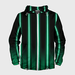 Ветровка с капюшоном мужская Neon turquoise, цвет: 3D-белый