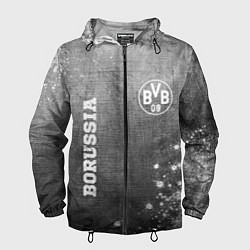 Ветровка с капюшоном мужская Borussia - grey gradient вертикально, цвет: 3D-черный