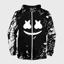 Ветровка с капюшоном мужская Marshmello брызги красок, цвет: 3D-белый