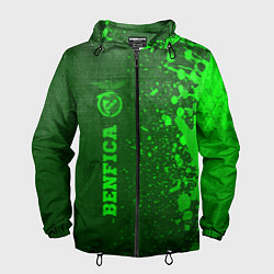 Ветровка с капюшоном мужская Benfica - green gradient по-вертикали, цвет: 3D-черный