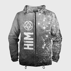 Ветровка с капюшоном мужская HIM - grey gradient по-вертикали, цвет: 3D-черный