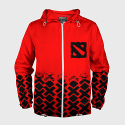 Ветровка с капюшоном мужская Dota игровой паттерн, цвет: 3D-белый