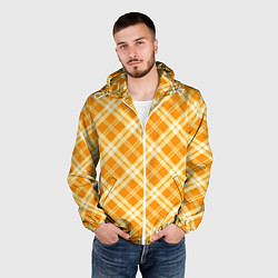 Ветровка с капюшоном мужская Жёлтый крупная клетка, цвет: 3D-белый — фото 2