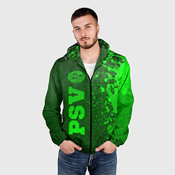 Ветровка с капюшоном мужская PSV - green gradient по-вертикали, цвет: 3D-черный — фото 2