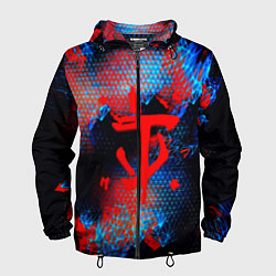 Ветровка с капюшоном мужская Doom космическая абстракция, цвет: 3D-черный